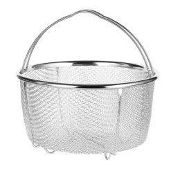 Mesh dampkurv Rustfrit stål Komfortable håndtag Varmebestandig dampkurv til madlavning Køkken 20x21cm Outlet