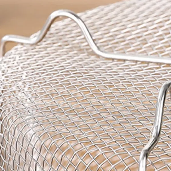 Mesh dampkurv Rustfrit stål Komfortable håndtag Varmebestandig dampkurv til madlavning Køkken 20x21cm Outlet