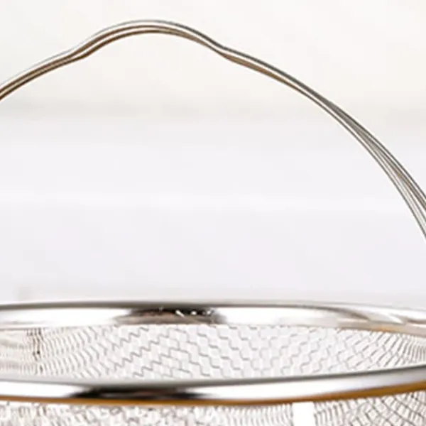 Mesh dampkurv Rustfrit stål Komfortable håndtag Varmebestandig dampkurv til madlavning Køkken 20x21cm Outlet