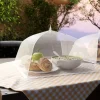 Mesh Pop-Up Food Paraply – Foldbart insektnet til udendørs måltider, 43×43 cm, Hvid Clearance