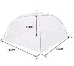 Mesh Pop-Up Food Paraply – Foldbart insektnet til udendørs måltider, 43×43 cm, Hvid Clearance