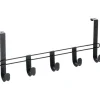 Opbevaringskroge & Hylder>Metaltex dørknagerække med 5 kroge, 38x6x15 cm, sort