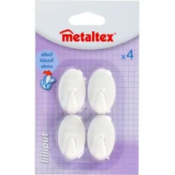 Metaltex Oval selvklæbende kroge Små 4 stk Hvid Discount