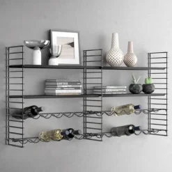 Vinflaskeholdere>Metaltex Vinreol 25x3x68 cm Sort