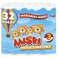 Toiletpapir>MIŚKI Toiletpapir 32 ruller 3-lags