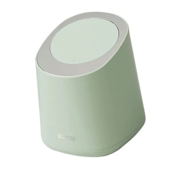 Skraldespande & Papirkurve>Mini Bordplade Affaldsspand Lille Plast Bordplade Affaldskurv Affaldsdåse med Press Type Låg til Badeværelse Soveværelse Stue Toiletbord Morino Green | CDON