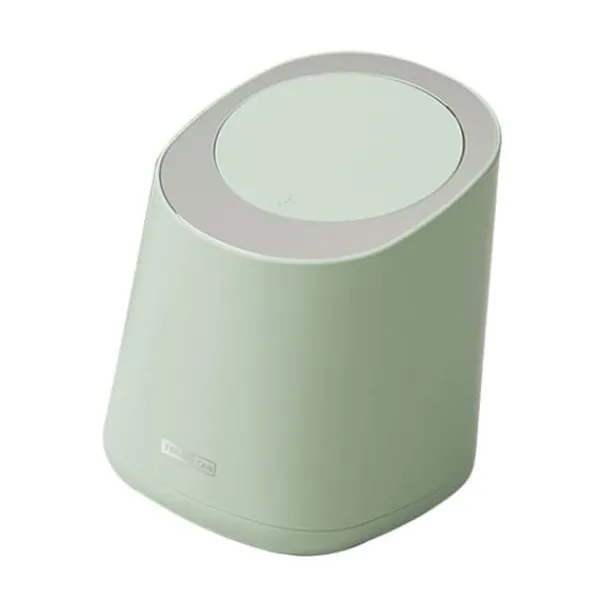 Skraldespande & Papirkurve>Mini Bordplade Affaldsspand Lille Plast Bordplade Affaldskurv Affaldsdåse med Press Type Låg til Badeværelse Soveværelse Stue Toiletbord Morino Green | CDON