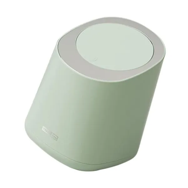 Skraldespande & Papirkurve>Mini Bordplade Affaldsspand Lille Plast Bordplade Affaldskurv Affaldsdåse med Press Type Låg til Badeværelse Soveværelse Stue Toiletbord Morino Green | CDON