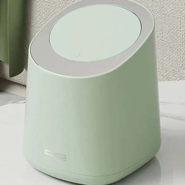 Skraldespande & Papirkurve>Mini Bordplade Affaldsspand Lille Plast Bordplade Affaldskurv Affaldsdåse med Press Type Låg til Badeværelse Soveværelse Stue Toiletbord Morino Green | CDON