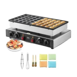 Elektriske Stegepander & Wokker>Mini hollandsk pandekagemaskine, 500W effekt, dual temperaturkontrol, non-stick overflade