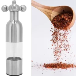 Mini Peberkværn Rustfrit Stål Manuel Saltkværn Krydderikværn Køkkenværktøj Sølv L Clearance