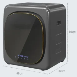 Mini Tørrer 2,5 kg med 6 Programmer, LED Touch Screen, 800W, Fritstående eller Vægmonteret, Overophedningsbeskyttelse, Grå Sale