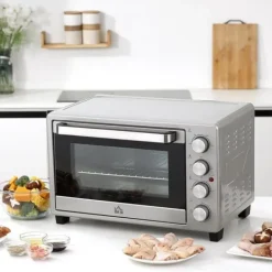 Miniovn 32 L, 1600 W, drypbakke, rustfri & glas, sølv Best