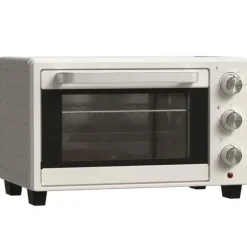 Miniovn 21 L med rotisserie, 3 funktioner, 100–230 °C, rist & bageplade, rustfri/glas, cremehvid Hot