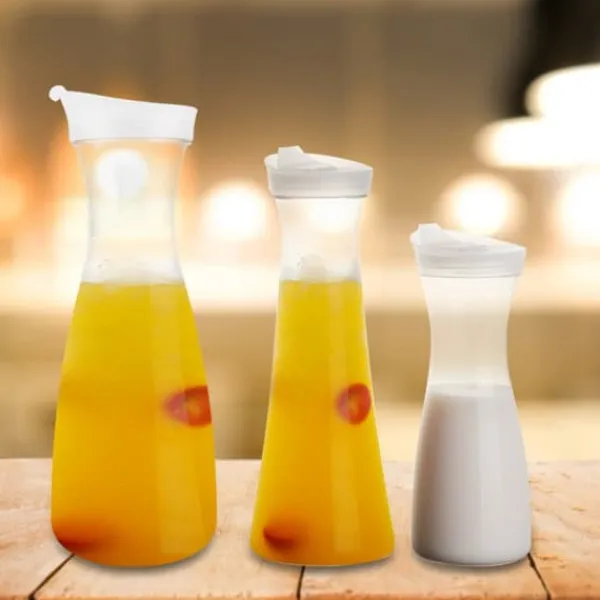 Karafler>600ml akryl gennemsigtig juiceflaske vandkande iskold juicekande med låg til bar hjemmebrug