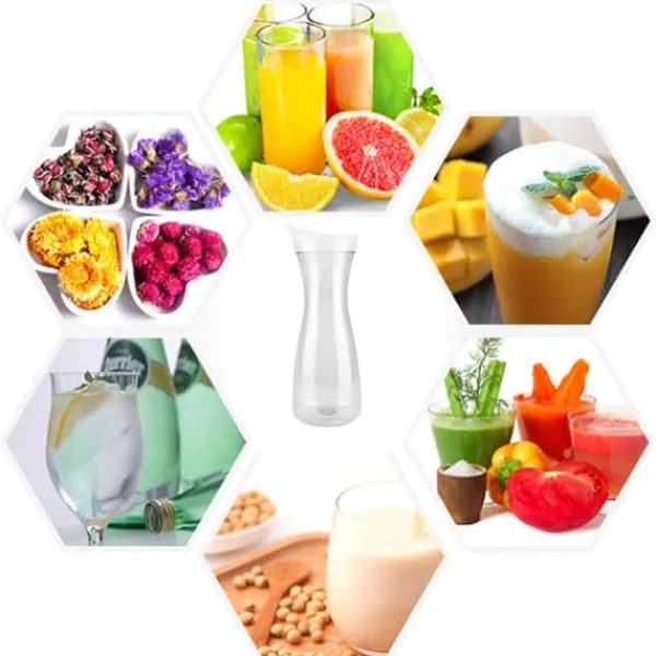 Karafler>600ml akryl gennemsigtig juiceflaske vandkande iskold juicekande med låg til bar hjemmebrug