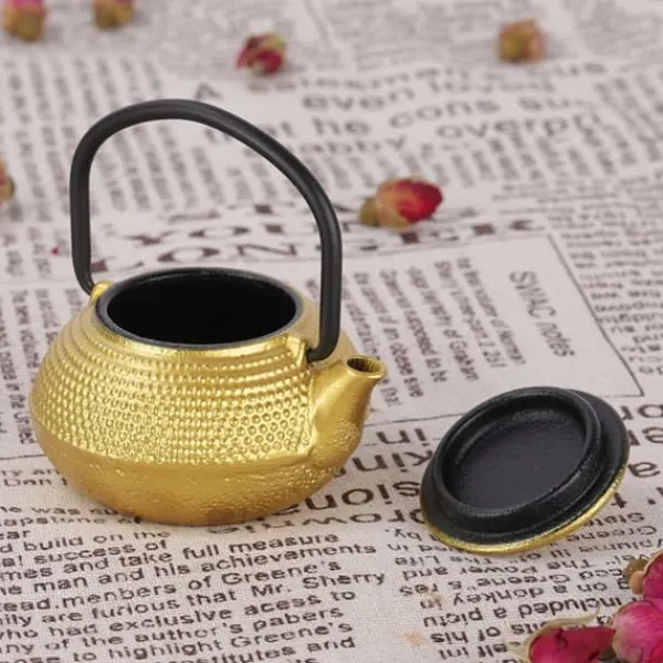 Kaffe- & Tekander>50ml Mini støbejern fladbundet tekande tekande med håndtag