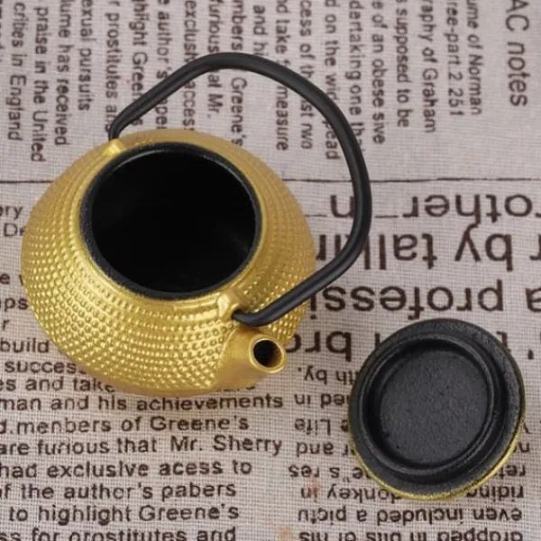 Kaffe- & Tekander>50ml Mini støbejern fladbundet tekande tekande med håndtag