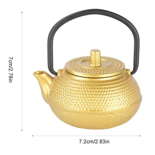 Kaffe- & Tekander>50ml Mini støbejern fladbundet tekande tekande med håndtag