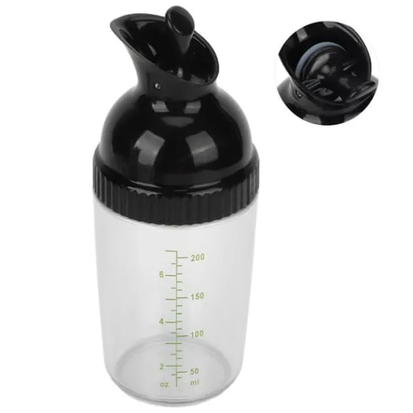 Piskeris & Shakers Til Salatdressing>200ml salatdressing shaker BPA-fri salatdressingkrukke med låg og forhindrer lækage til køkken, sort