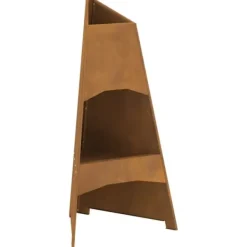 Terrassevarmere>Moderne bålfad - Kegleformet design til udendørs brug | Størrelse: 50x50x95 cm | Farve: Brun
