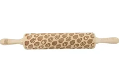 Kageruller>MoodForWood Trækagerulle, Graveret, 43 cm med Håndtag, Perfekt til Bagning - Påskeægsmønster