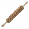 MoodForWood Trækagerulle, Graveret, 43 cm med Håndtag, Perfekt til Bagning - Paradise Pattern New