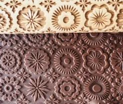 MoodForWood Trækagerulle, Graveret, 43 cm med Håndtag, Perfekt til Bagning - Mandala Mønster Outlet