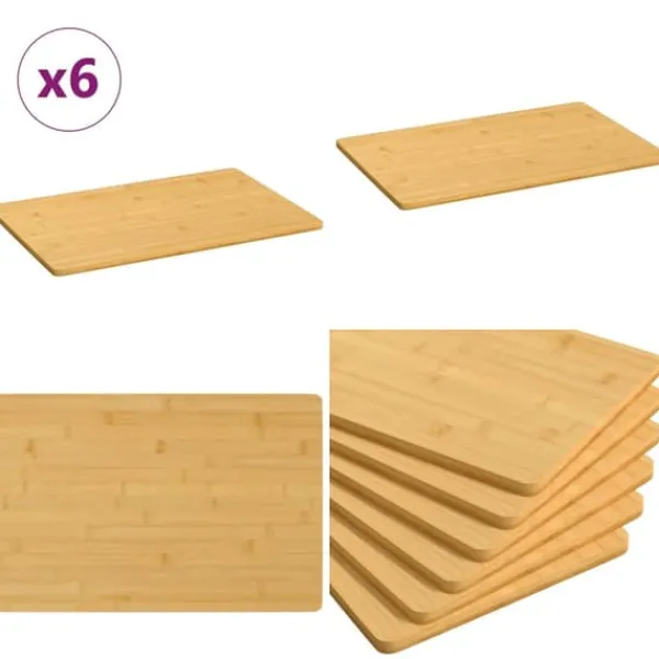 Morgenmadstallerkener 6 stk. 35x23x0,8 cm bambus - Morgenmadstallerken - Morgenmadstallerkener - Home & Living Online