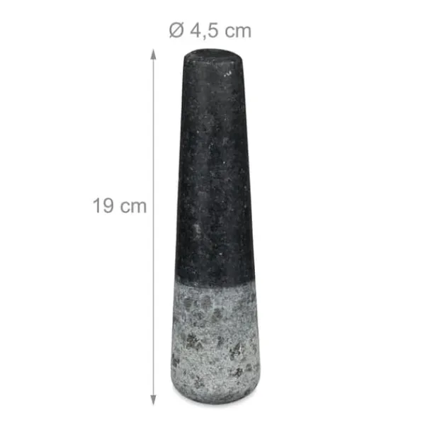 Mortere & Pistiller>Morter og støder, granit, 12x20 cm, sort