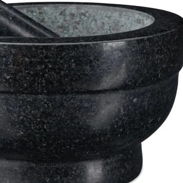 Mortere & Pistiller>Morter og støder, granit, 12x20 cm, sort