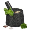Mortere & Pistiller>Morter og støder, granit, 10x13,5 cm, grå