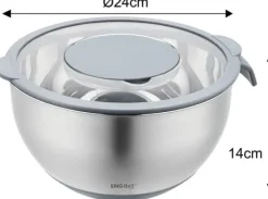 Multifunktionel køkkenskål med grøntsags rivefunktion 24cm 5L 5 elementer KINGHOFF KH-1862 Discount