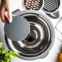 Multifunktionel køkkenskål med grøntsags rivefunktion 24cm 5L 5 elementer KINGHOFF KH-1862 Discount