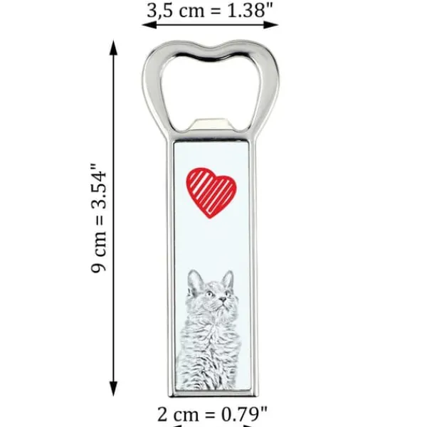 Nebelung - flaskeåbner med en kat, personlig køleskabsåbner, unik gave til en mand fra Art-Dog Outlet