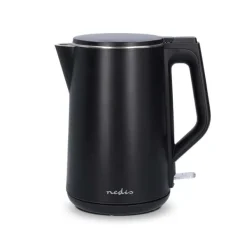 Nedis Elkedel | 1.5 l | Plast | Sort | Drejelig 360 grader | Skjult varmeelement | Strix®-controller | Beskyttelse mod kogetørring New
