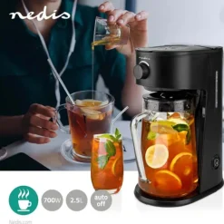 Tebryggere>Nedis KAICM200FBK Iced Coffee & Tea Maker Filterkaffe 2,5 L 6 Kopper Sort