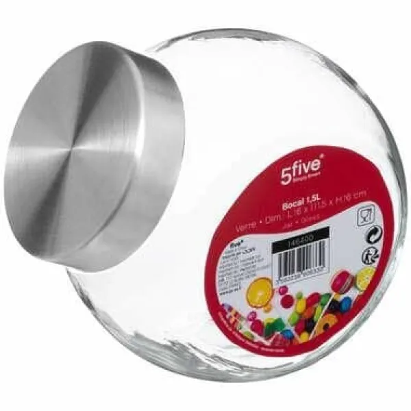 Beholdere Til Mad & Drikkevarer>Nixo glaskrukke 1,5L rustfrit stål