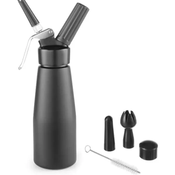 Sprøjteposer>N2O Kitchen Line flødeskum sifon SÆT + 3 spidser 0,5L - sort - HENDI 588420