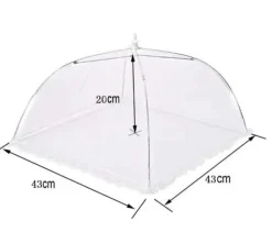 OBOSOE 4 stk mesh pop-up madparaply – foldbart insektnet til udendørs måltider, 43×43 cm, hvid