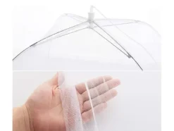 OBOSOE 4 stk mesh pop-up madparaply – foldbart insektnet til udendørs måltider, 43×43 cm, hvid
