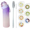 Beholdere Til Mad & Drikkevarer>OBOSOE Air-Up Luftvandsflaske 650ml – 7 smagskapsler | Sukkerfri & Aromatisk | Gradient lilla med Sup Tube