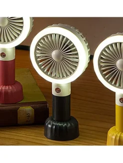 Ventilatorer>OBOSOE bærbar lille vifte, søvn med nat lys funktion vifte, skrivebord vifte, USB, sommer fiskeri / camping / rejse / hjem kontor væsentlig køling