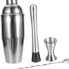 Barudstyrssæt>OBOSOE Cocktail Sæt Dobbelt Shaker 750ml Rustfrit Stål Sølv 4 Stykker