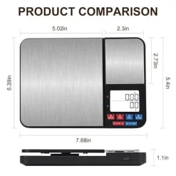 OBOSOE Digital køkkenvægt med dobbelte vejplader 10 kg/1 g og 500 g/0,01 g Discount