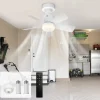 Ventilatorer>OBOSOE dæmpbar LED-loftsventilator med fjernbetjening, 4 hastigheder, 3 farvetemperaturer, E27 – til soveværelser