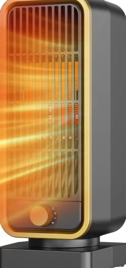 Radiatorer>OBOSOE energieffektiv varmeblæser – Lydløs elektrisk PTC keramisk varmelegeme, 3 hastigheder med overophednings- og vippebeskyttelse