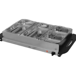 OBOSOE Gnidningsfad 6,8L – Lämpölevy 300W, säädettävä termostaatti, ruostumatonta terästä, ihanteellinen buffet-pöydille og juhliin Outlet