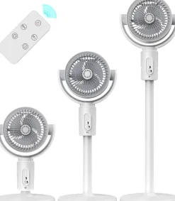 Ventilatorer>OBOSOE gulvventilator / bordventilator med fjernbetjening – justerbar timer og vindtilstand