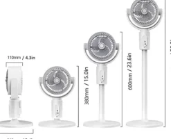 Ventilatorer>OBOSOE gulvventilator / bordventilator med fjernbetjening – justerbar timer og vindtilstand